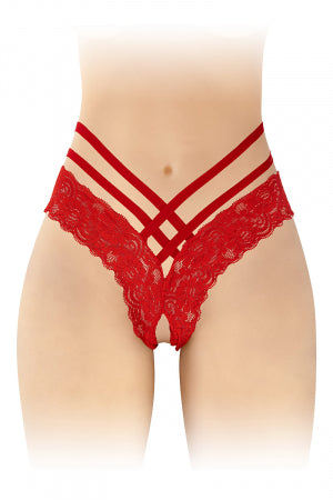 Tanga ouvert Anne - rouge