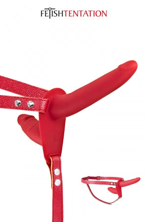 Double gode ceinture rouge - Fetish Tentation