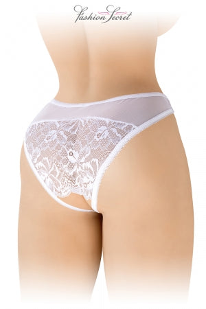 Tanga blanc ouvert Ava - Fashion Secret