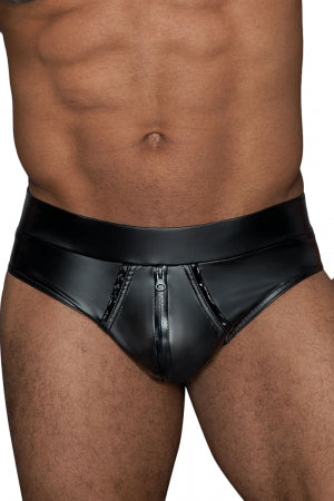 Short sexy zippé H065 - 3XL - NOIR