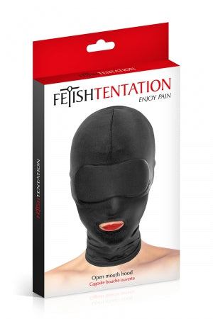 Cagoule BDSM bouche ouverte - Fetish Tentation