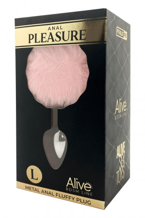 Plug métal Fluffy L rose - Alive