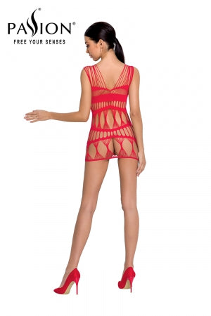 Robe nue résille BS089 - Rouge