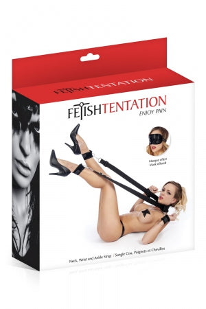 Sangle de bondage cou chevilles et poignets - Fetish Tentation