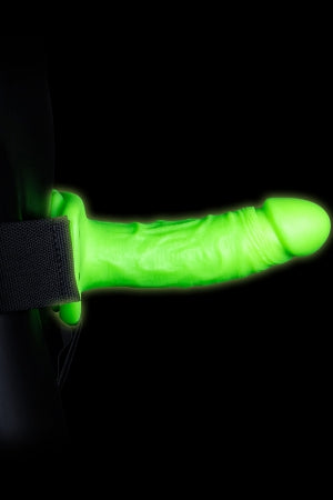 Gode-ceinture creux phosphorescent  18cm - Ouch