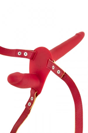 Double gode ceinture rouge - Fetish Tentation