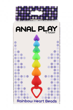 Stimulateur anal Rainbow Heart Beads - Toyjoy